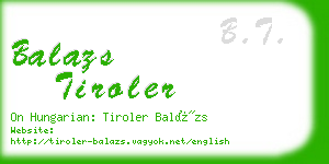 balazs tiroler business card